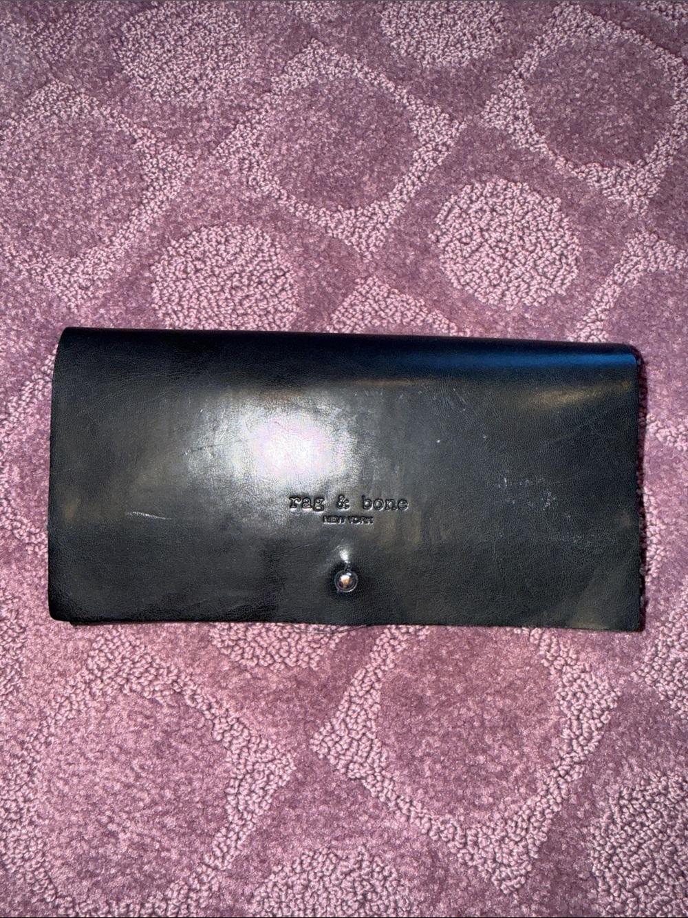 rag & bone black faux leather sunglasses case